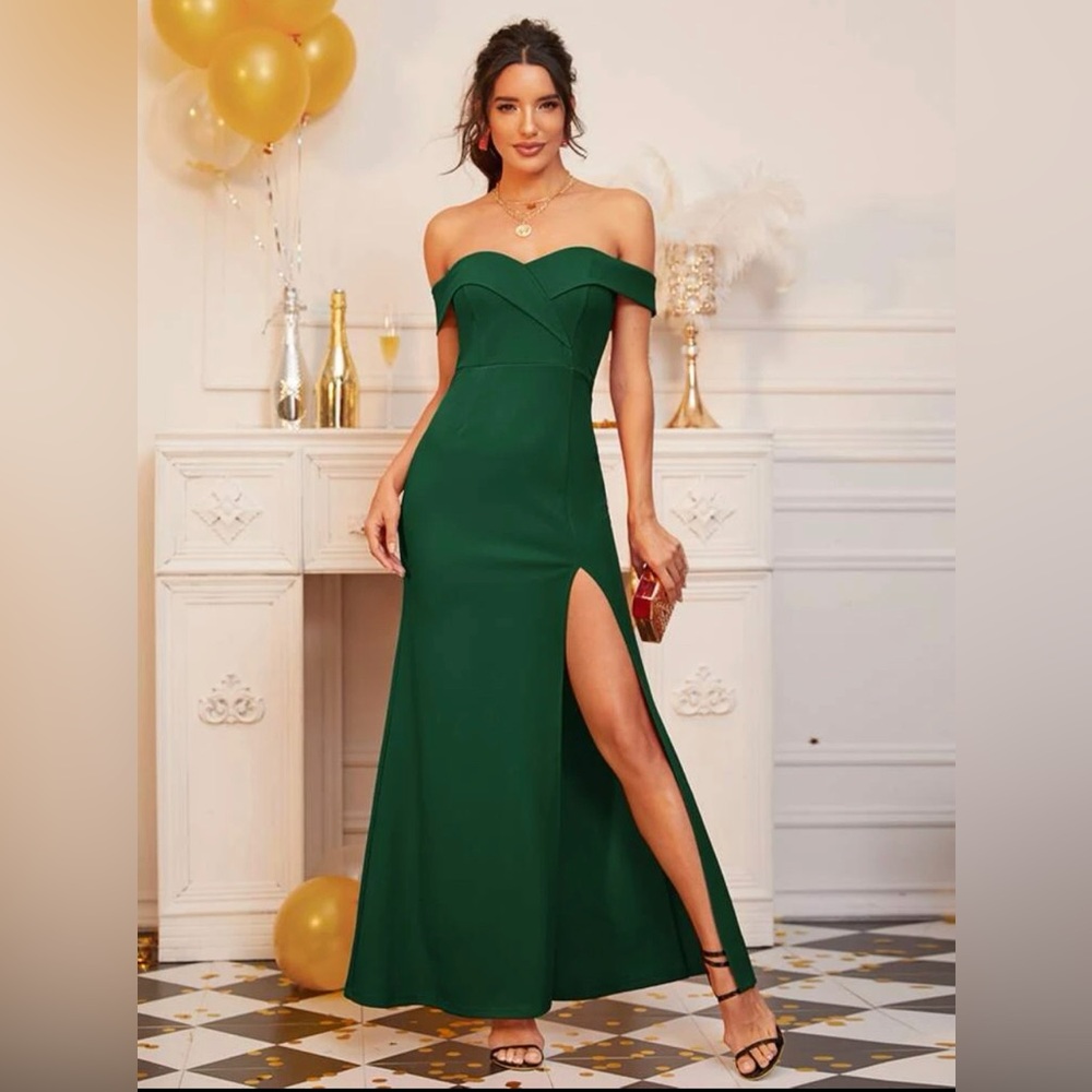 Green cocktail dress